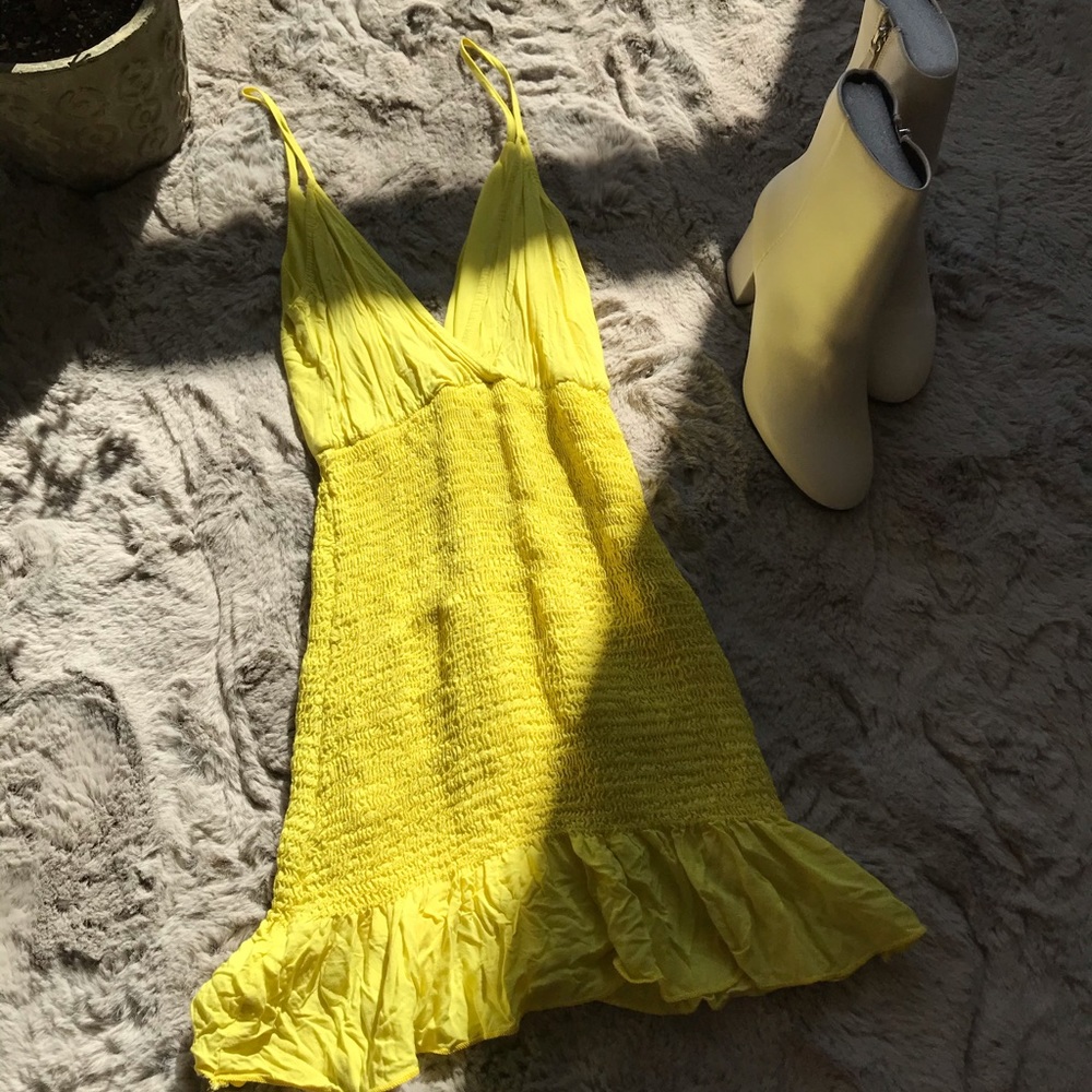You are my sunshine yellow mini dress